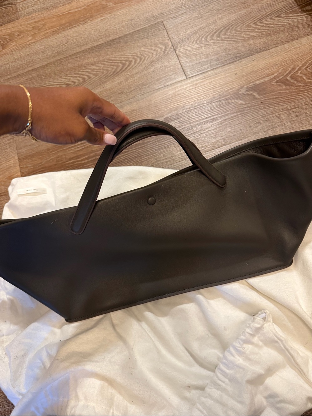 “Idaho” East-West calf leather bag